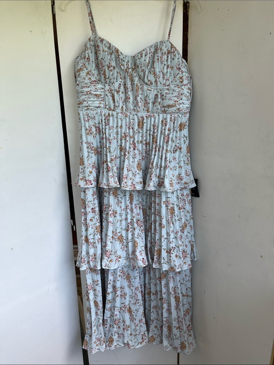 Lulus Dresses & Skirts - Lulu's Pale Blue Floral Ruffled Maxi Dress NWT
